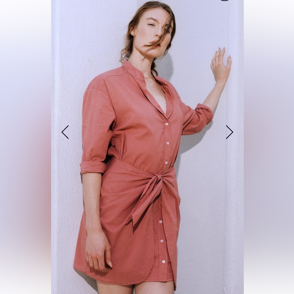 Xirena Sarong Shirt Dress In Rosewood